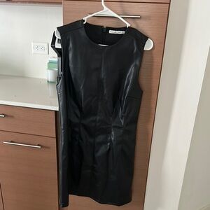 Abercrombie & Fitch Black Sleeveless Faux Leather Dress